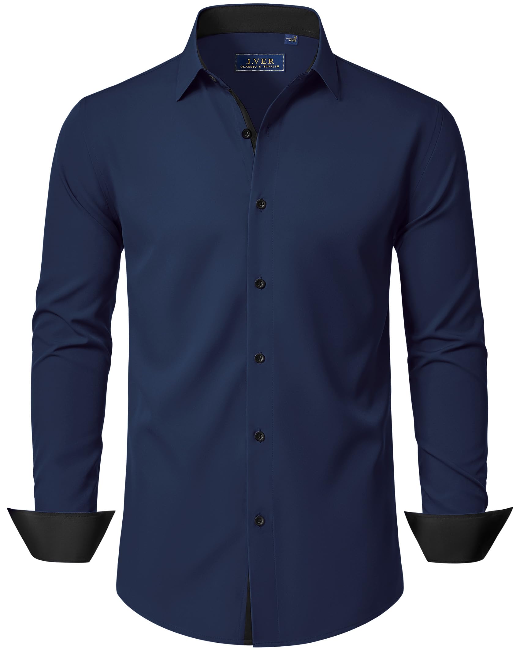 J.VER Hemd Herren Langarm Stretch Herrenhemden Regular Fit Businesshemd Männer Hochzeit Hemden Klassisch Mordern Bügelleichtes Anzughemd