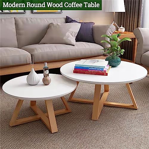 Table basse en bois massif ronde d'exception, finitions de style ferme