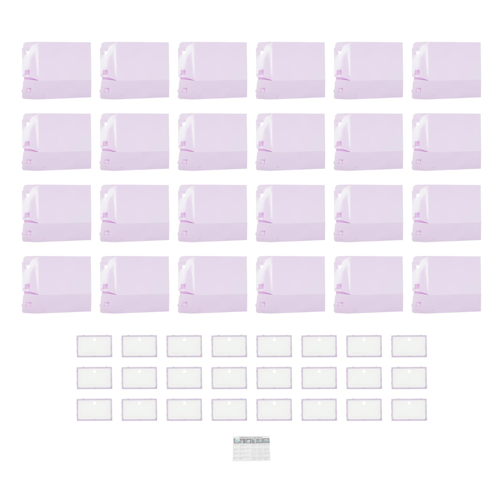 24 scatole per scarpe a forma rotonda, impilabili, trasparenti, con coperchio, per soggiorno, camera da letto, vestiti, libri, CD, cinture, 33 x 23 x 14 cm (viola)