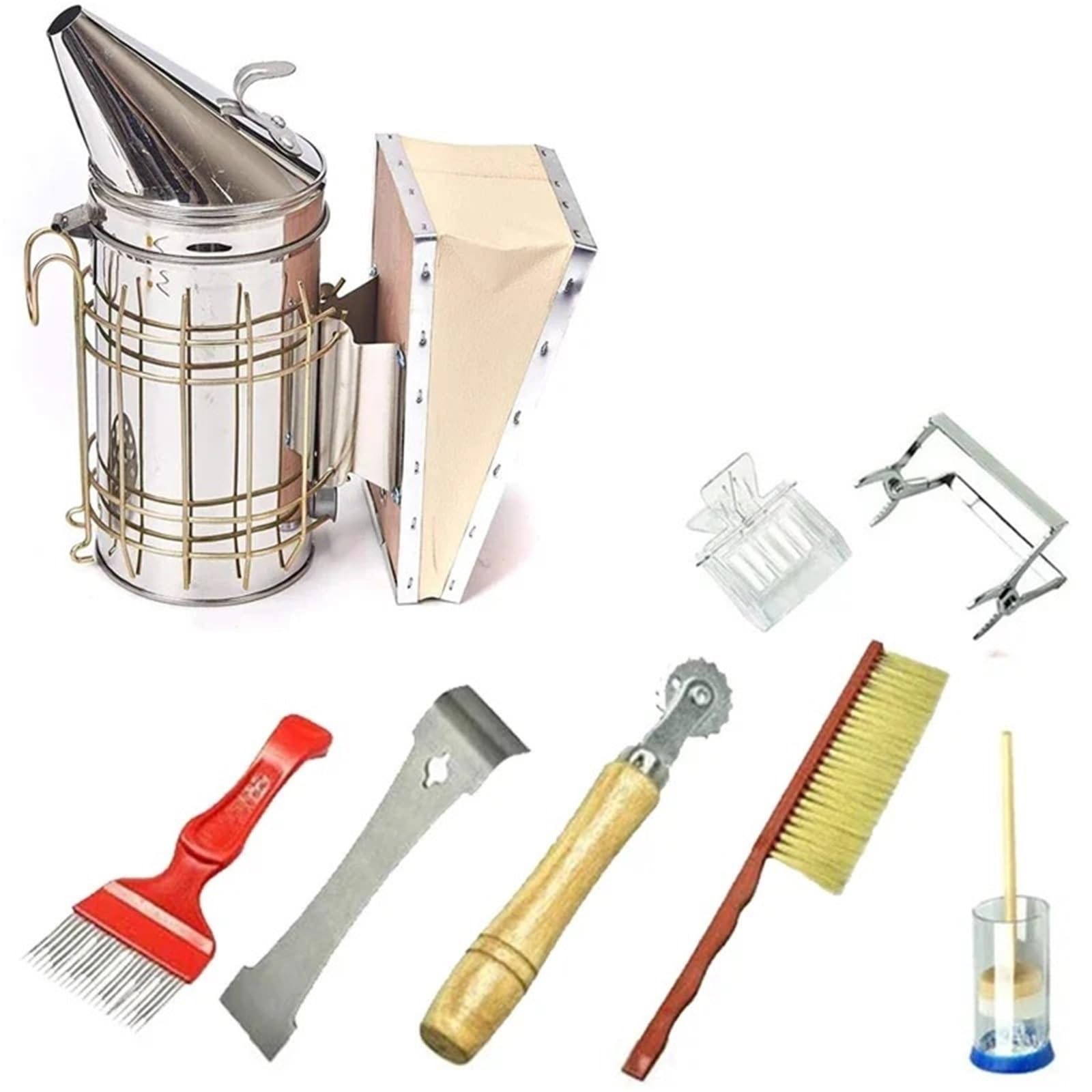 Strumenti per l'apicoltura, 8 pezzi di forniture for apicoltura for set strumenti for , kit for affumicatore for alveare, scatola coltivazione, attrezzatura for l'alimentazione 'acqua 'alveare