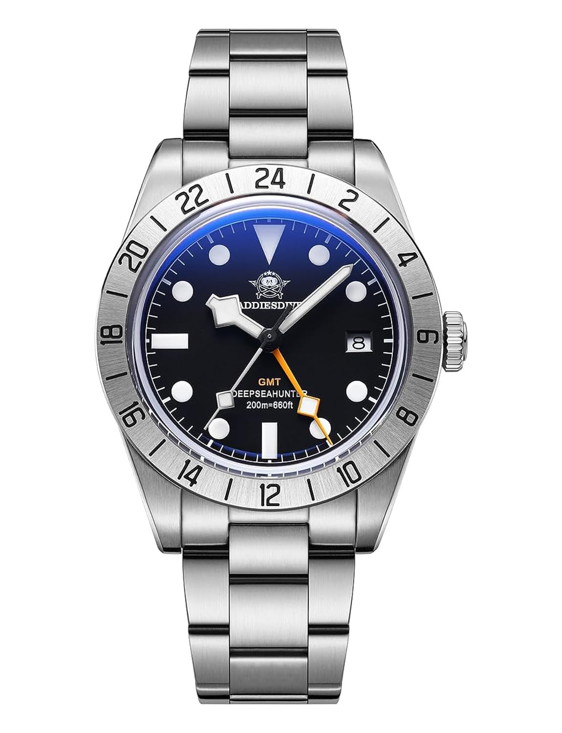 1963 WatchAddiesdive GMT Quartz 515 Movement AD2035 AD2036 Mens Watches Domed Bubble Mirror Mineral Glass with AR Blue Coating Wristwatch