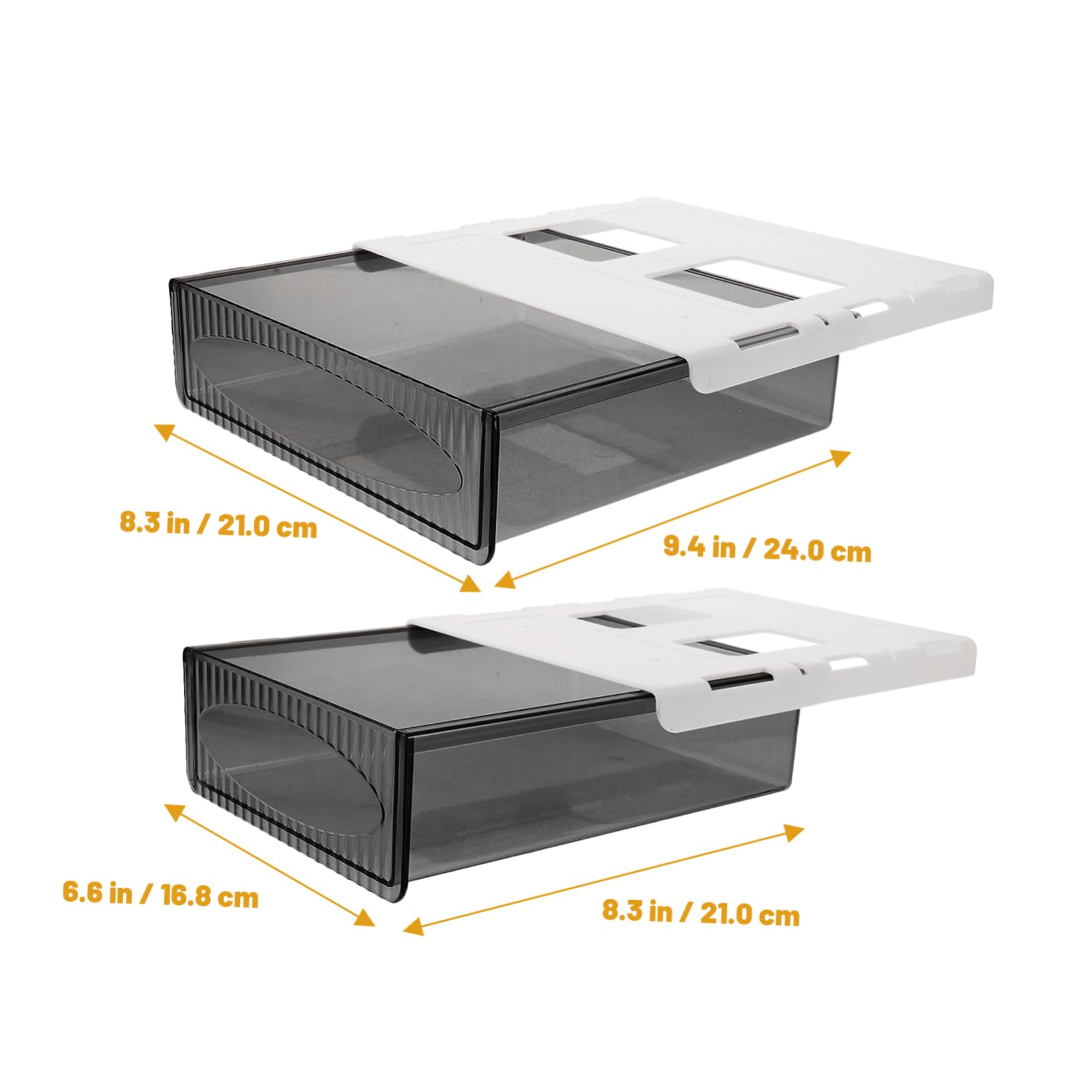 DOITOOL 2pezzi Sotto Scrivania in Plastica Resistente Organizzatore di Stoccaggio per Ufficio e Casa Cassetto Scorrevole per Cancelleria e Oggetti