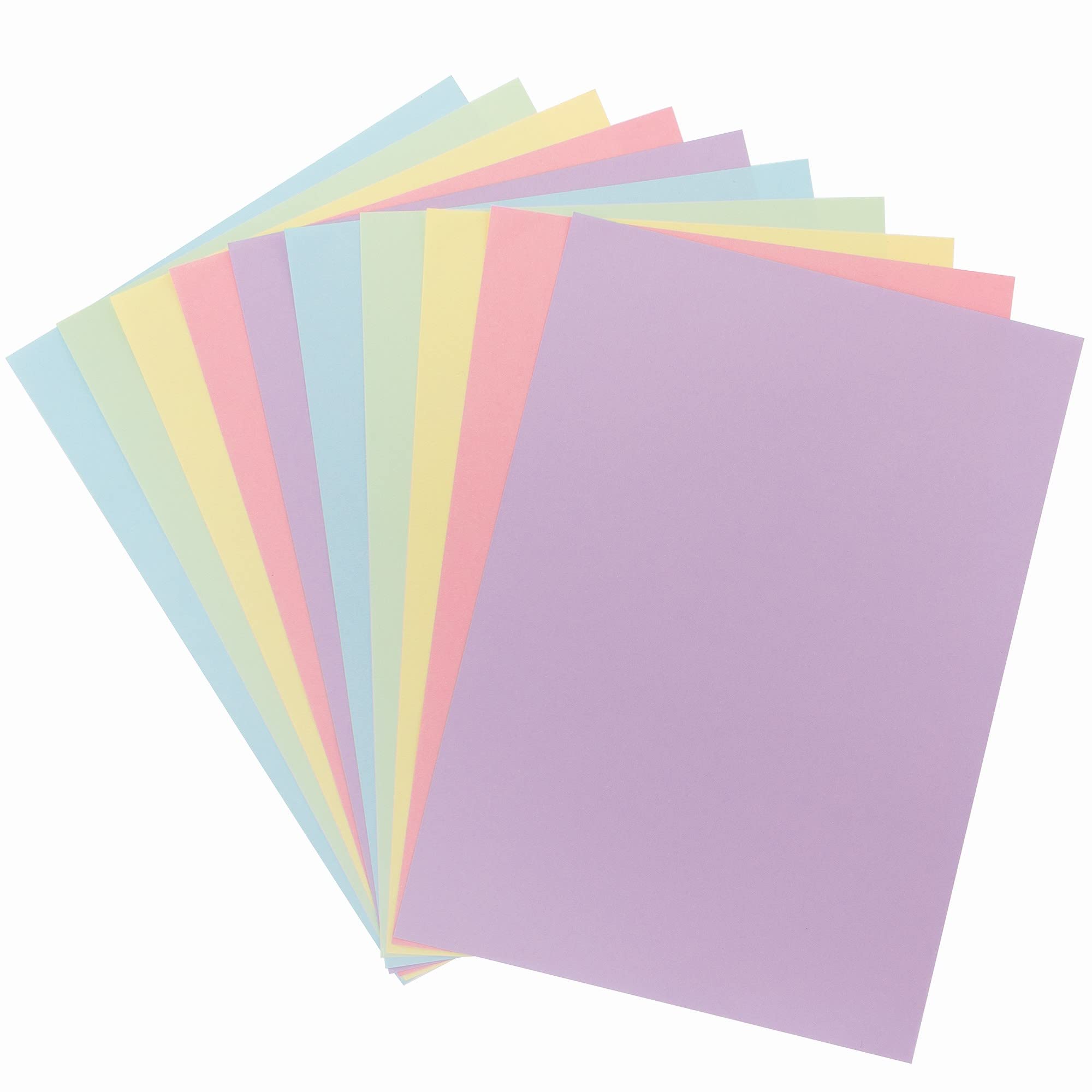 Baker Ross Pastel A4 Paper - Pack of 100, Pastel Craft Paper for Kids (FC482)