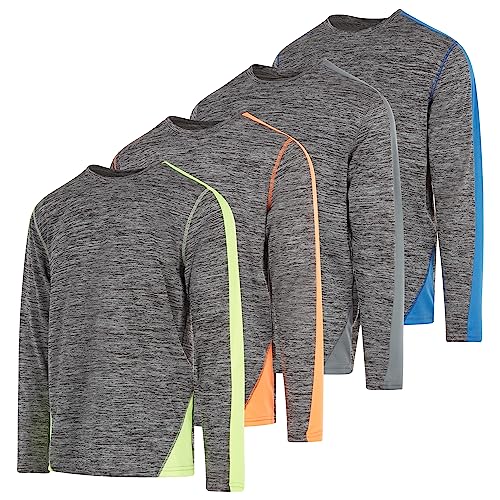 Image of Dri-Fit Long Sleeve T Shirts for Men-4 Pack- Moisture Wicking, Quick Dry Tees