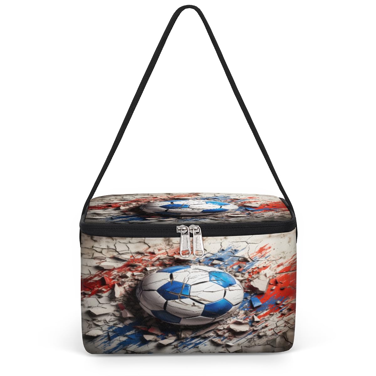 GzLeyigou Sport Soccer Ball Lunch Bags for Women Men 9 Cans, Hot & Cold Food Delivery Bag Insulated Grocery Bag Insulated Lunch Box Football Cooler Bag for Office Work Picnic Beach