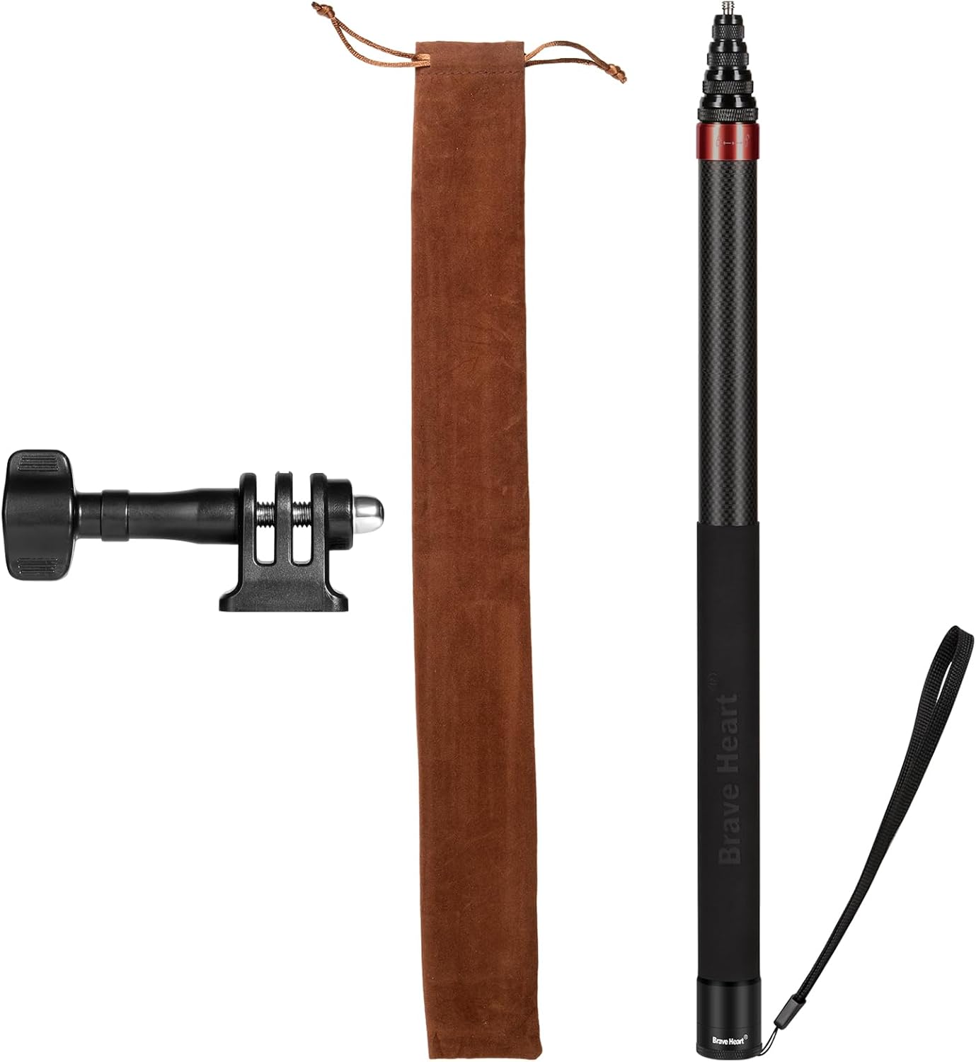 3m Selfie Stick 110in/9.8ft Long Invisible Carbon Fiber Selfie Stick Lightweight Extra Long Extension Pole for Insta360 ONE X5 X4 X 3 ONE X2 ONE R ONE RS X3 R X Action Camera (Black)