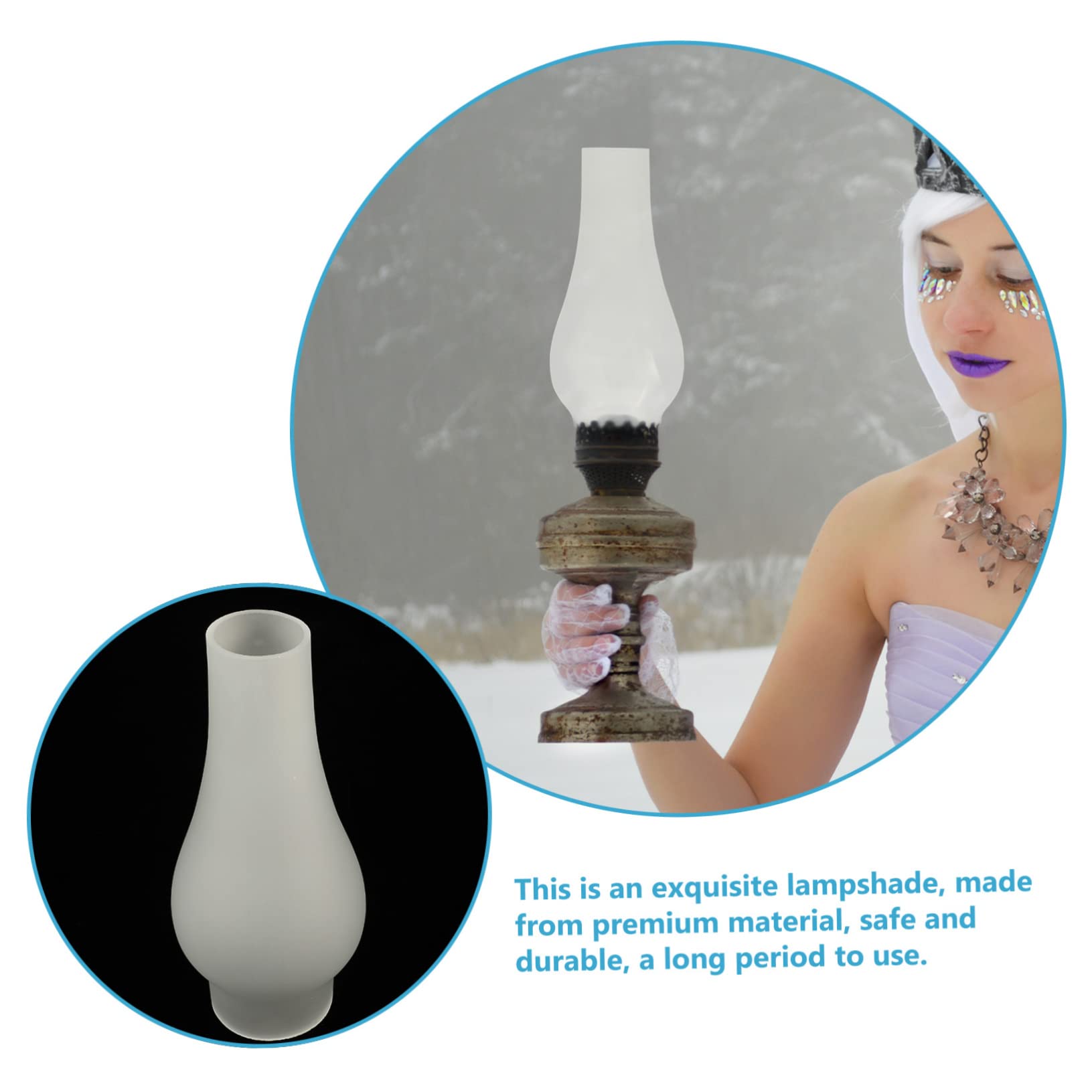 Petit Abat-jour de Lampe à Huile Rétro en Verre Blanc