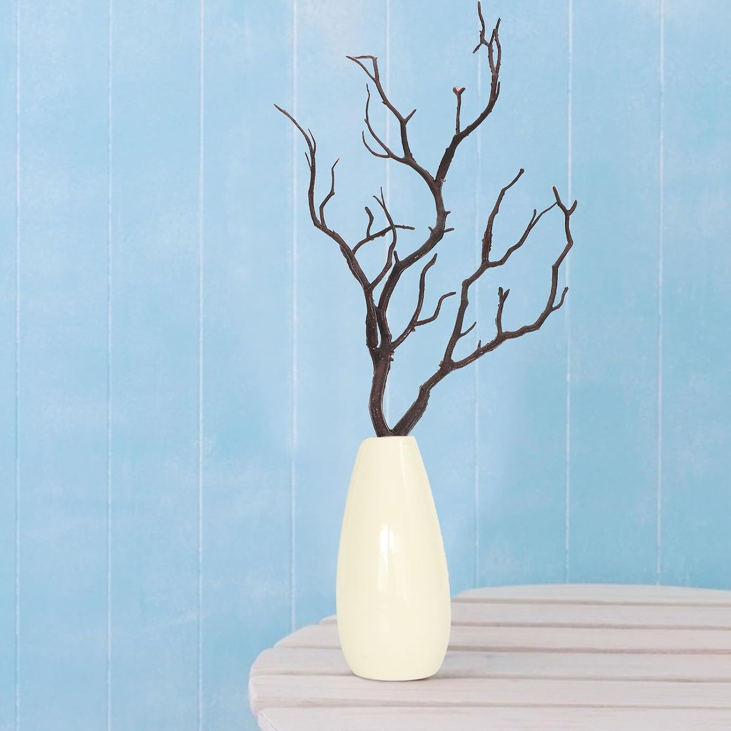 OSALADI Artificial Dried Antler Branches 2pcs Deep Brown Faux Tree Stems DIY Halloween Decorative Fake Branch Accessories for Vase Floral Arrangement Home Décor