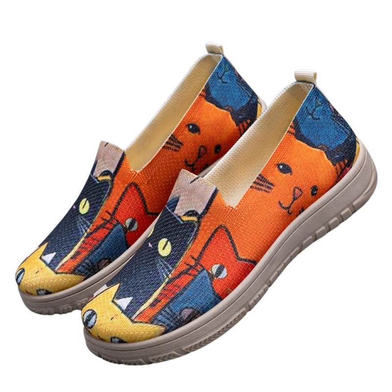 Women's Spring Slip-On Cloth Shoes – Large Size, Color-Matching, Comfortable & Stylish Footwear| 36 | Yellow-image-42