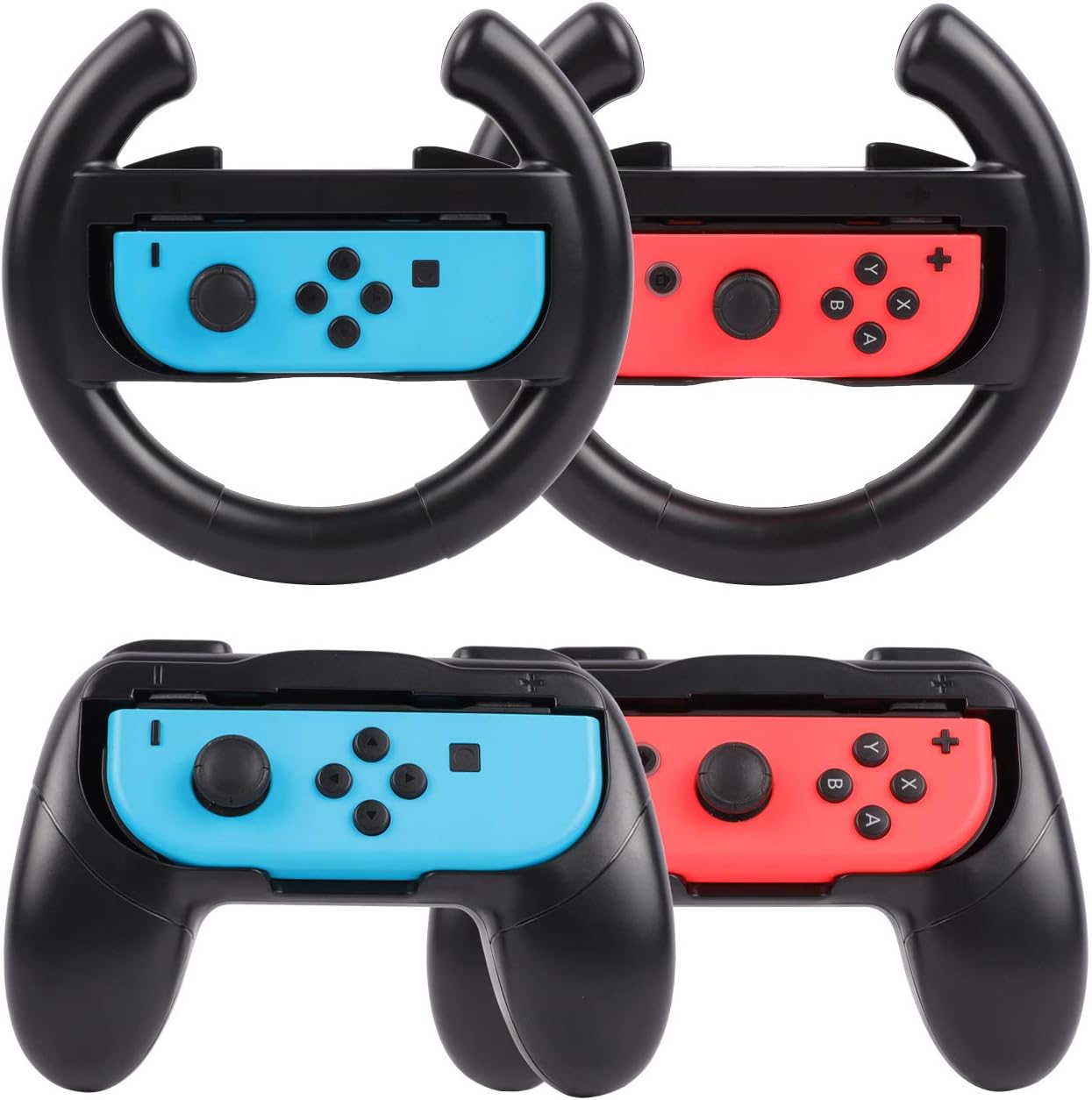 Steering Wheel Grip for Nintendo Switch Accessories- Gifts for Men Gadgets Accessories for Switch Mario Kart Racing Game, Racing Wheel 4 Packs Lightweight Gadgets with Comfort Handle for Family Party