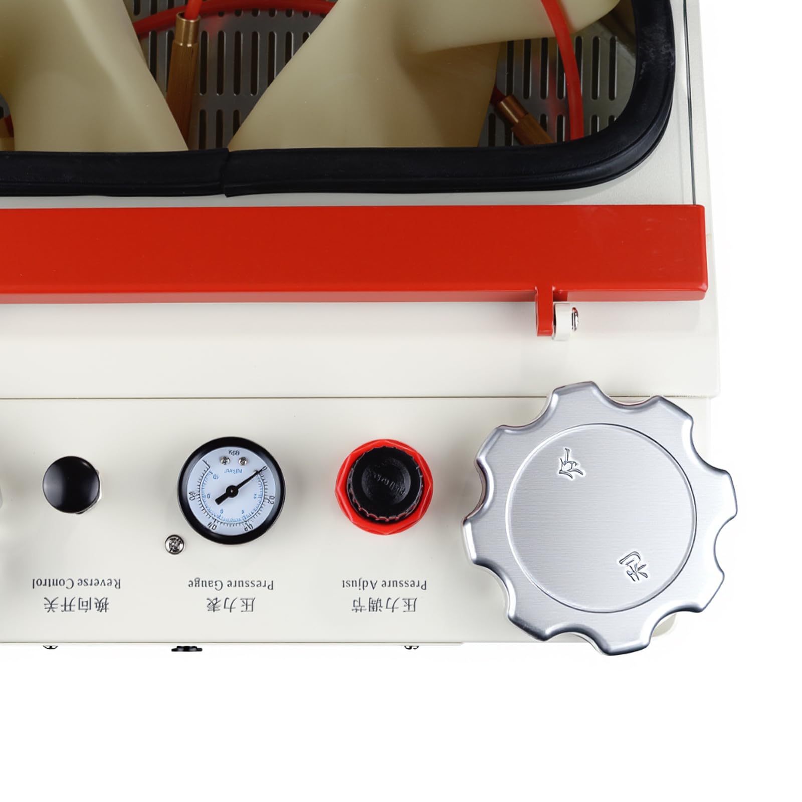 Sabbiatrice doppia doppia penna fine attrezzatura da laboratorio 10W sabbiatrice unità con lampada LED 2 tazze di metallo