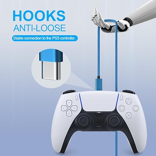 Miniatura 6 de VOTY Cable de carga PS5, cable de carga USB-C compatible con el controlador central Xbox Series XS, cargador de controlador PS5, accesorios de