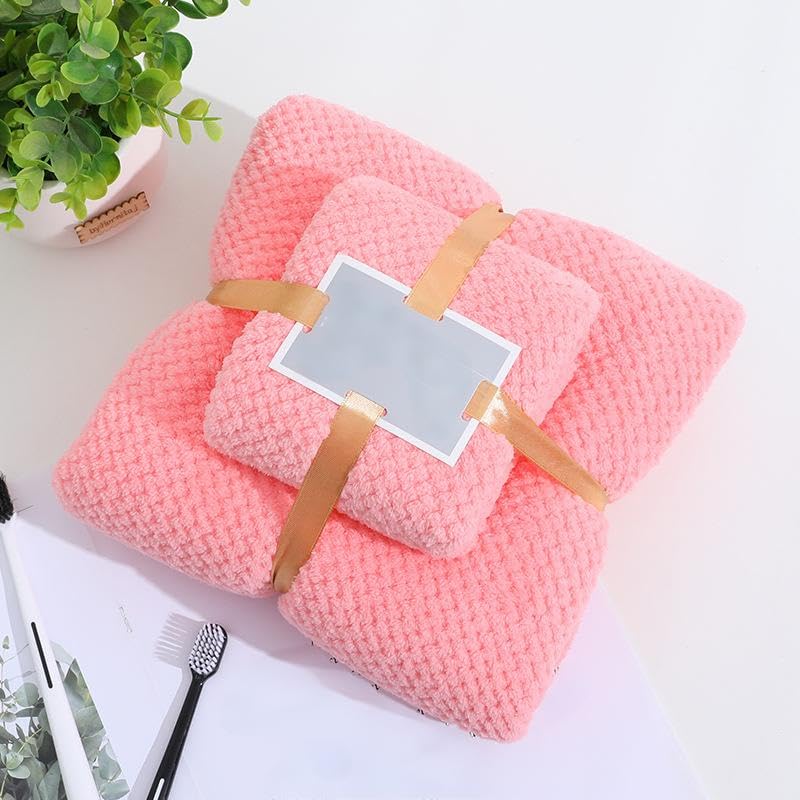 Womens Large Bath Towels Spa Body Wrap with Hand Towel Set Lightweight Quick Dry Bathroom Hotel Towel Camping