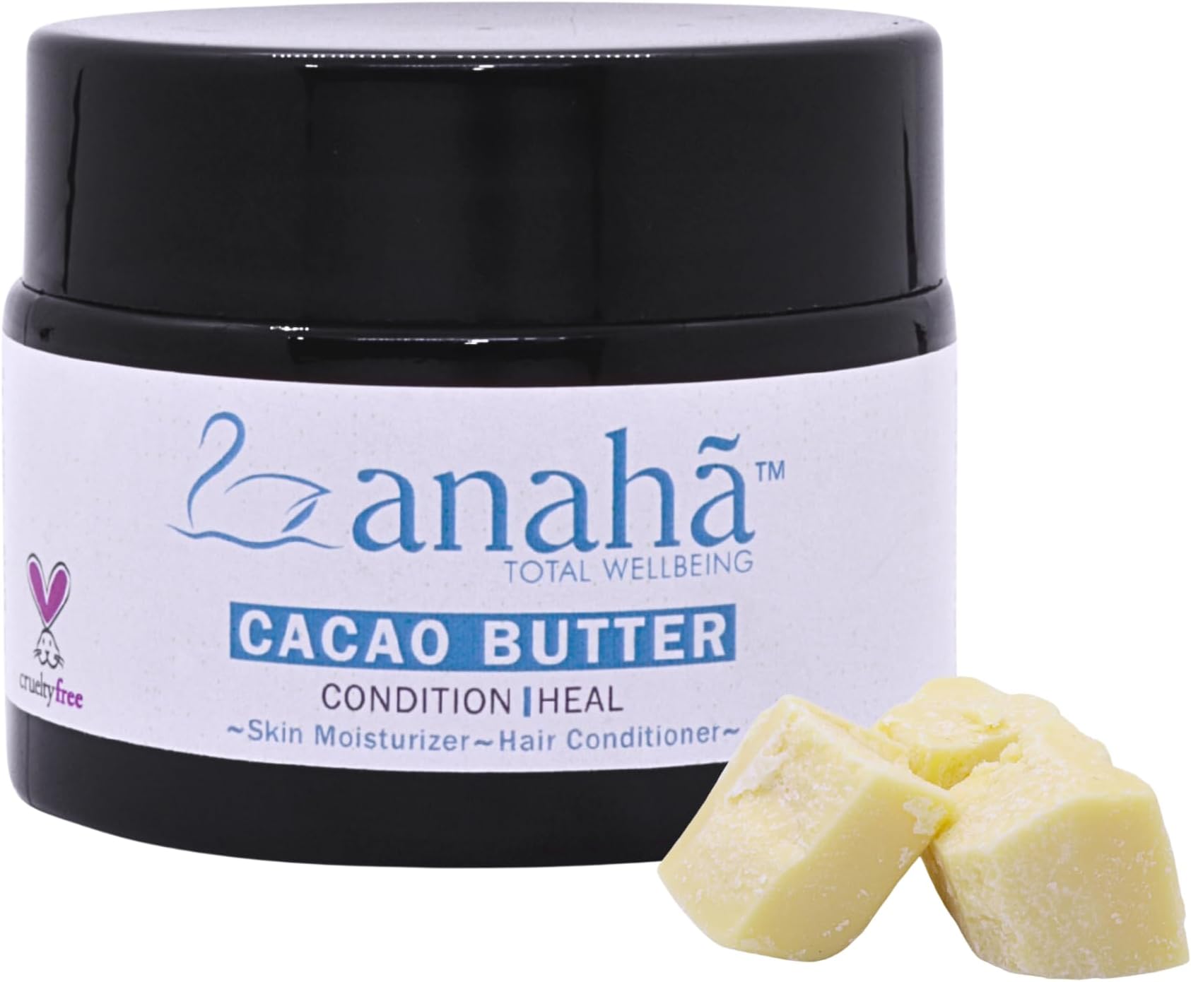 Raw Unrefined Cacao Butter (40 g/glass jar) Indian Origin -100% Pure, Unrefined, Undiluted