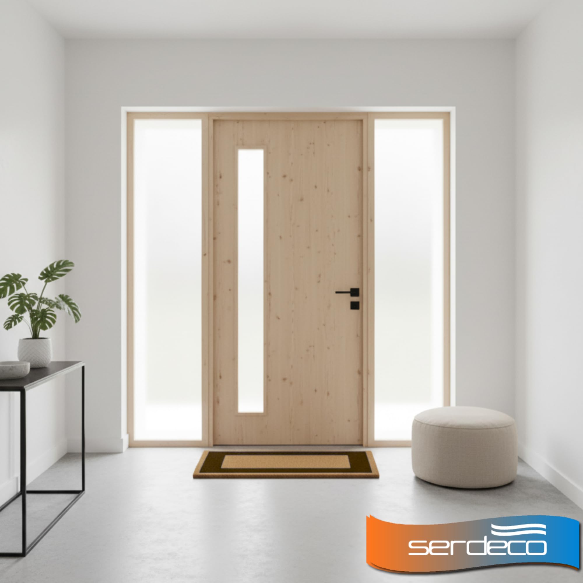 Zerbino in cocco naturale. Premium con bordo antiscivolo per interni ed esterni (70 x 120 cm, Brun)