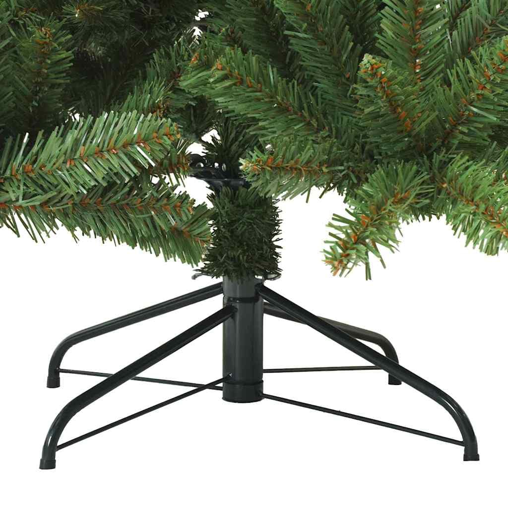 Árbol de Navidad artificial plegable verde de 180 cm con 766 puntas de PVC, soporte de acero, plegable para salón, balcón, terraza, interior y exterior protegido, decoración festiva