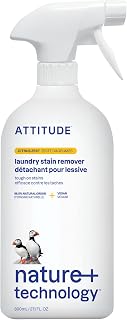 ATTITUDE Laundry Stain Remover Spray: Plant-Based, Vegan, Citrus Zest Scent, Removes Tough Stains & Odors, 27.1 Fl Oz