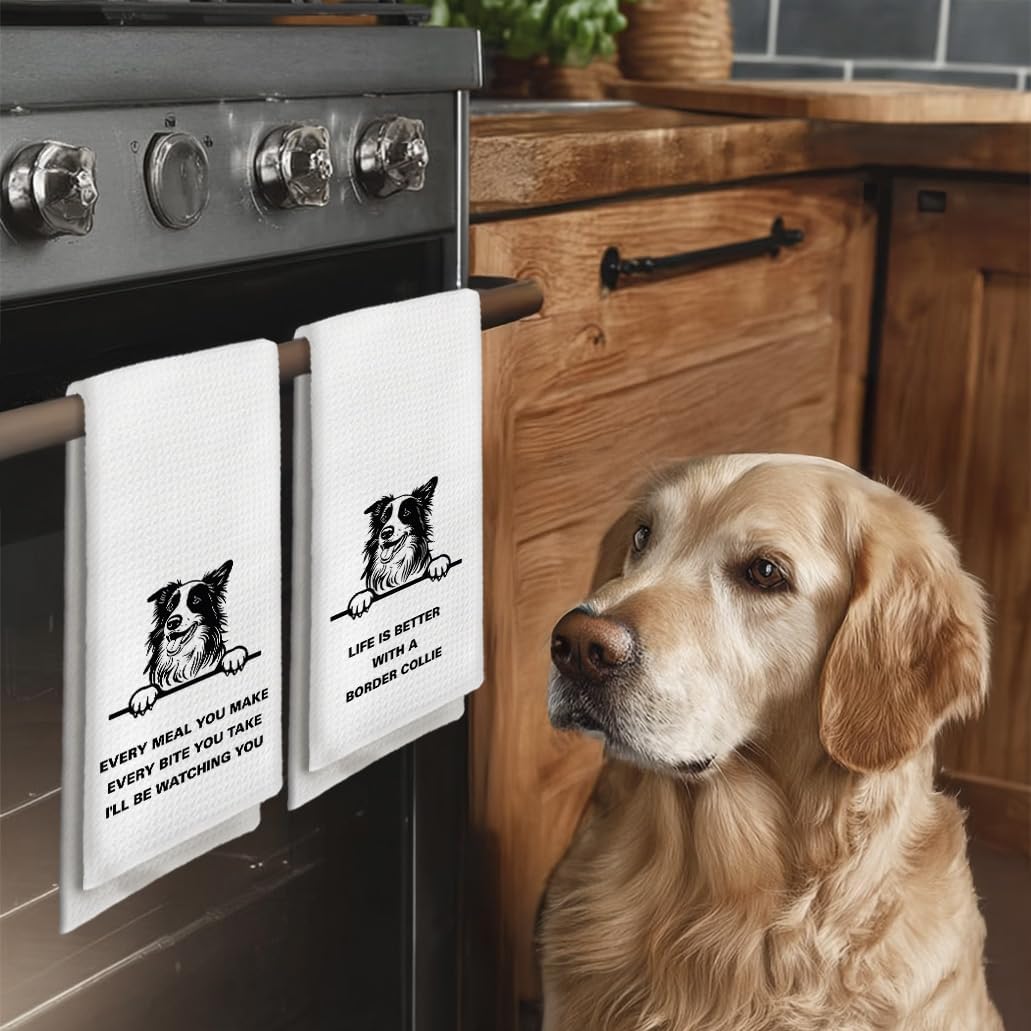 Funny Kitchen Towels, Border Collie Gifts, Every Meal You Make Every Bite You Take Dish Towels Tea Towels for Kitchen, Dog Lovers Gifts for Women, Dog Kitchen Bathroom Decor, 16X24in, Set of 2 - Image 2