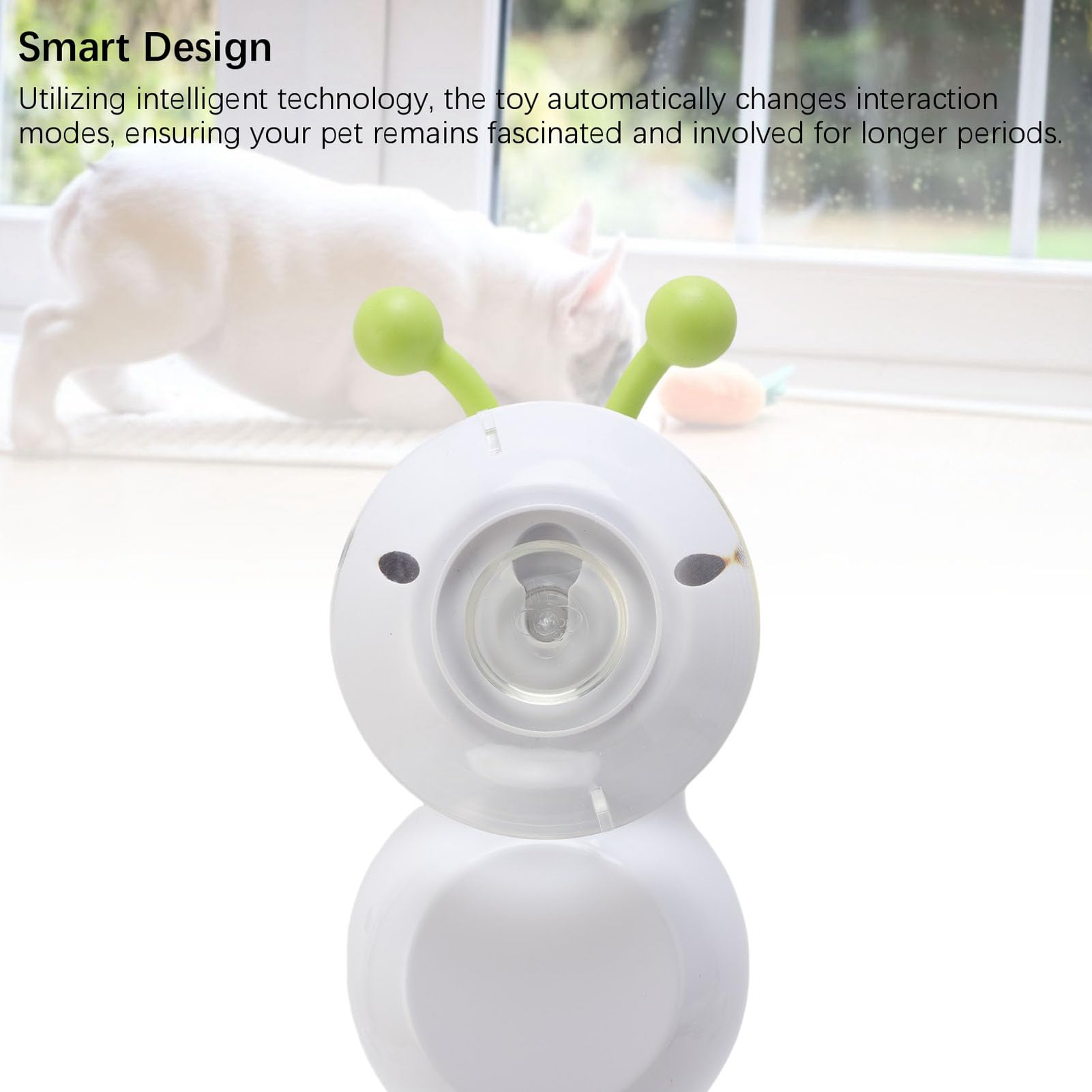 Giocattolo Interattivo Bruco Elettrico per Animali Domestici Divertente per Gatto, Giocattolo Intelligente con Ventosa in Plastica, dimensioni: 15,35x3,15 Pollici, per Infinite Ore di