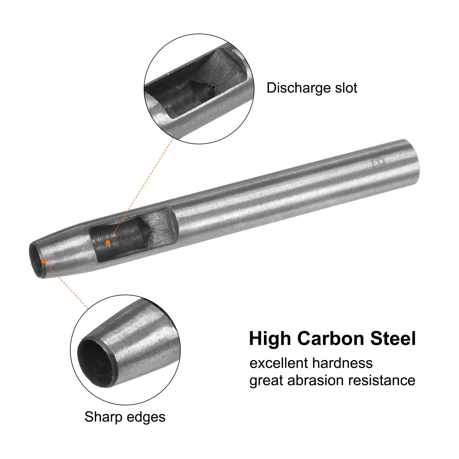 Punzone Per Pelle 8mm - 2 Pezzi In Acciaio Carbonio Per Forare Cuoio, Tessuti E Plastica - Foto 7