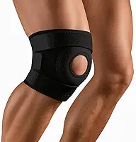 Joelheira de Compressão Ortopédica Articulada Reforçada Ajustável com Suporte Patelar – Estabilizadora para Joelho – Treino, Corrida, Crossfit, Lesões, Artrite, Menisco, Prevenção e Reabilitação Premium