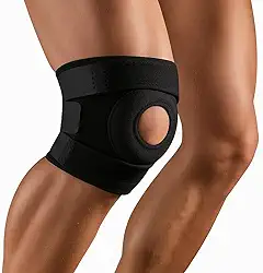 Joelheira de Compressão Ortopédica Articulada Reforçada Ajustável com Suporte Patelar – Estabilizadora para Joelho – Treino, Corrida, Crossfit, Lesões, Artrite, Menisco, Prevenção e Reabilitação Premium