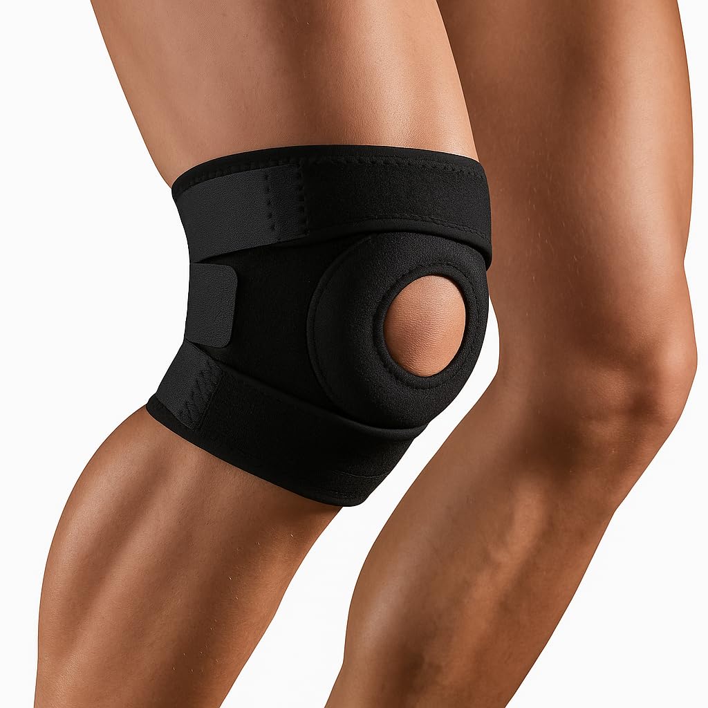 Joelheira de Compressão Ajustável Suporte Patelar Treino e Corrida Premium
