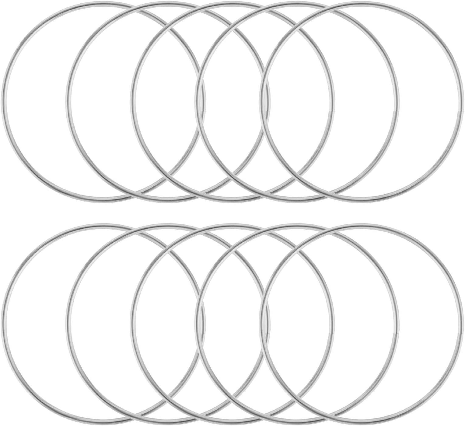 10 PCS Metal Rings for Crafts 4-Inch Macrame Hoops Dream Catcher Supplies for DIY Crafts Circle Rings Metal Silver