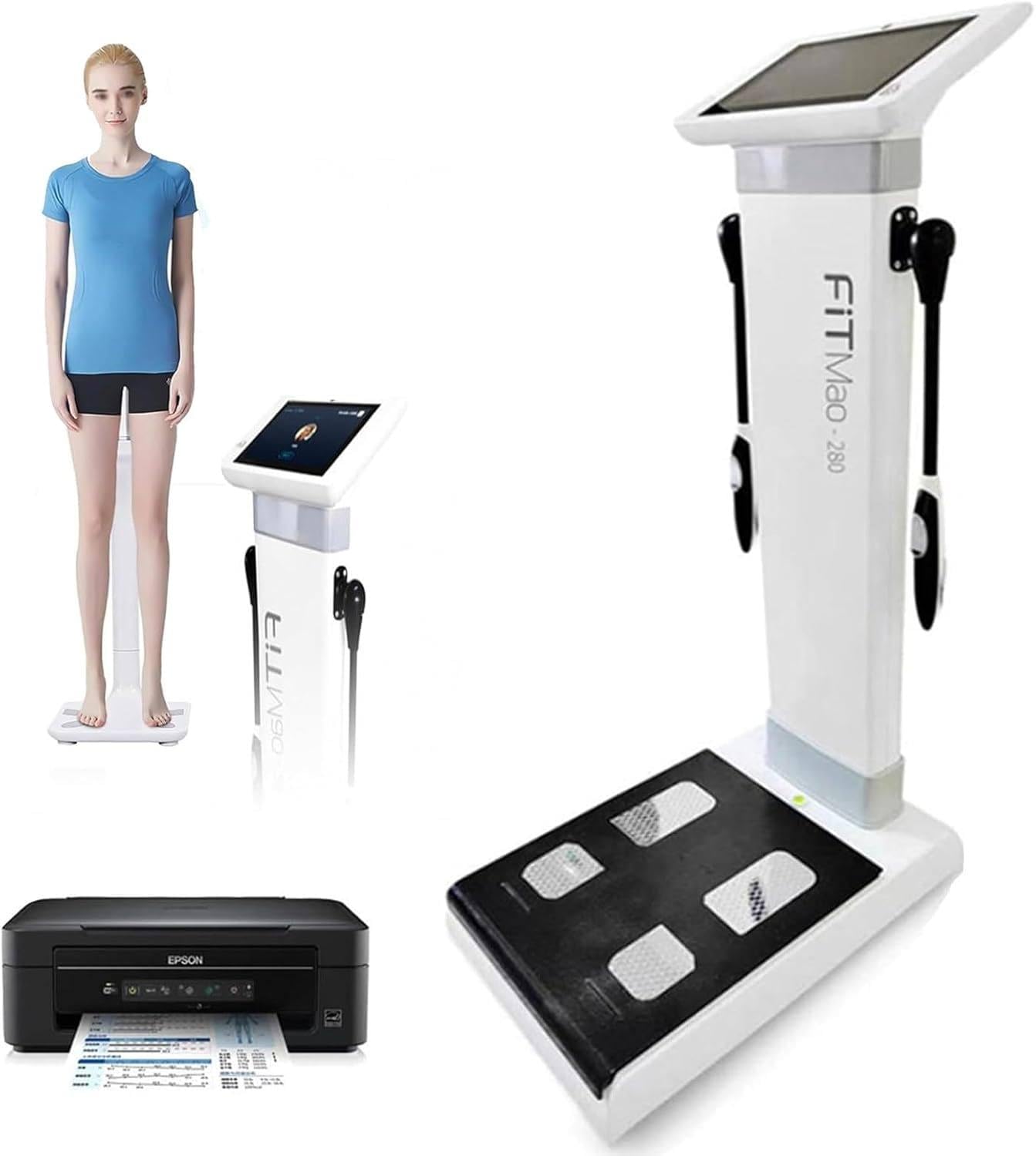 Analizador de composición corporal inteligente de 10,1 pulgadas,dispositivo de medición de bioimpedancia con pantalla táctil HD para un seguimiento preciso de grasa,IMC,peso y masa muscular