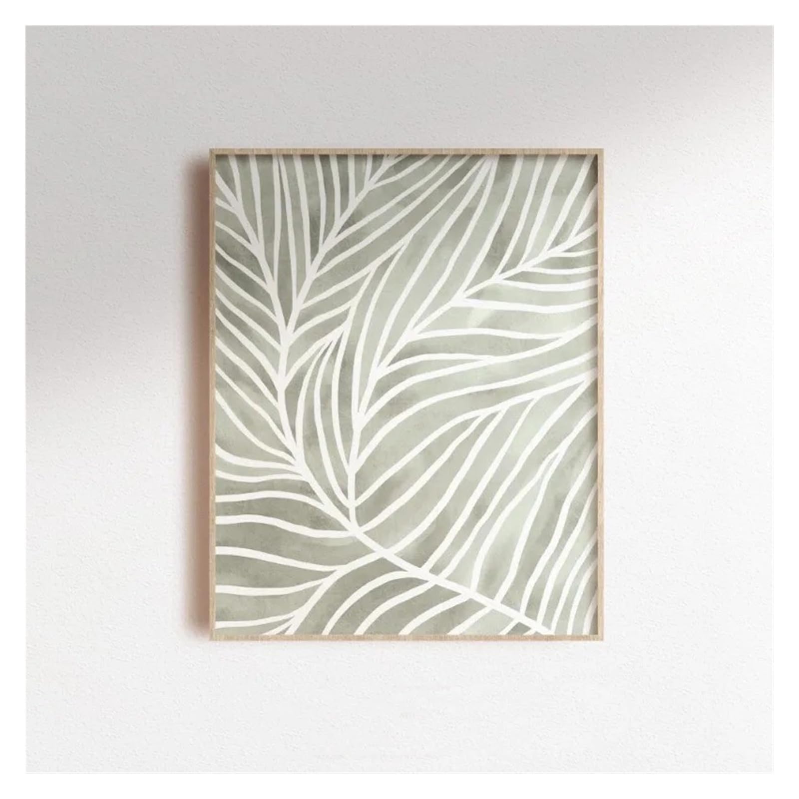 Wall Art Canvas Prints Plant Sage Green Tropical Leaves Poster Minimalist Botanical Leaf Illustration Canvas Painting Unframed(Q,50x70cm)