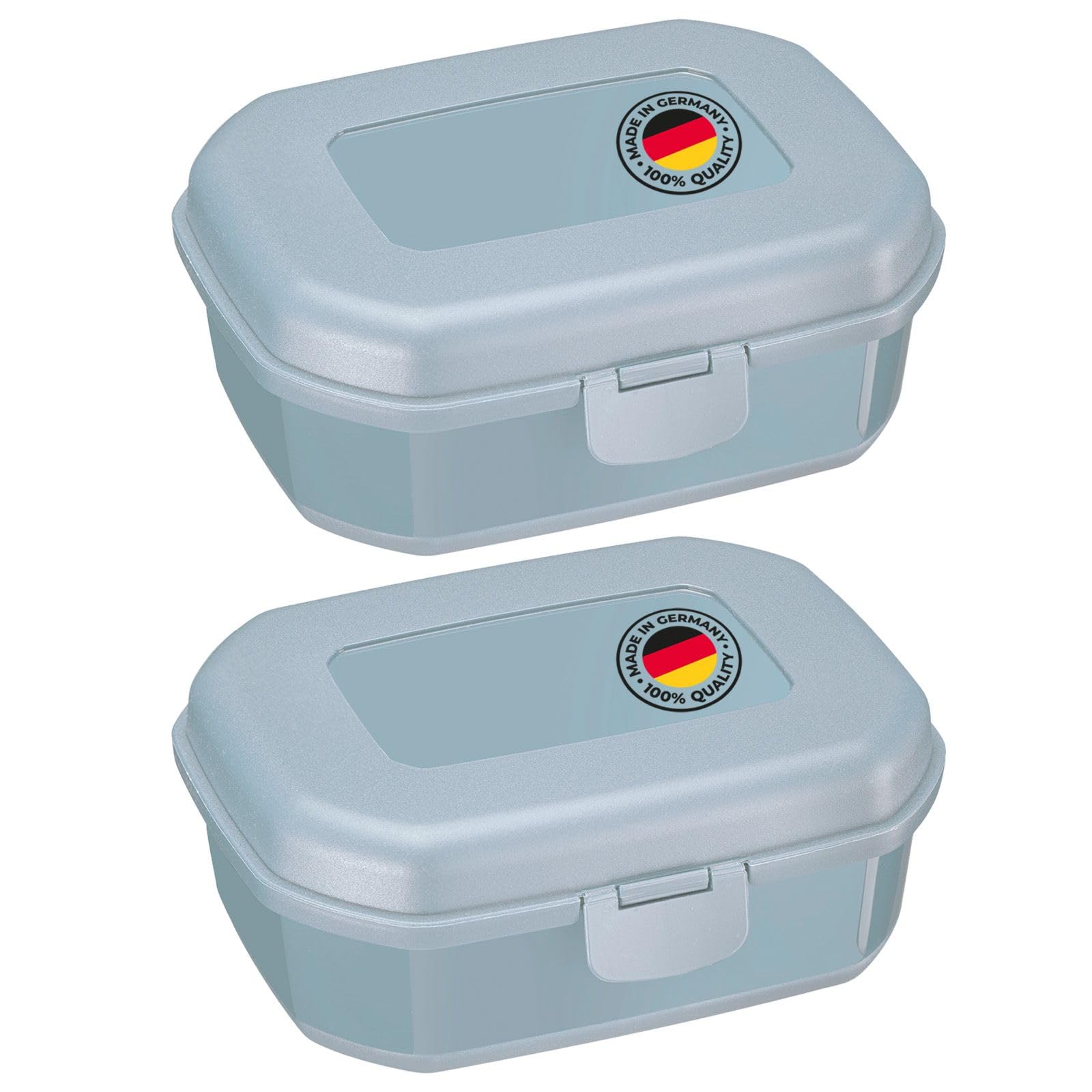 Westmark 2 Snack boxes, with click closure, height: approx. 7.4 cm, plastic, Maxi, blue, 235222EB