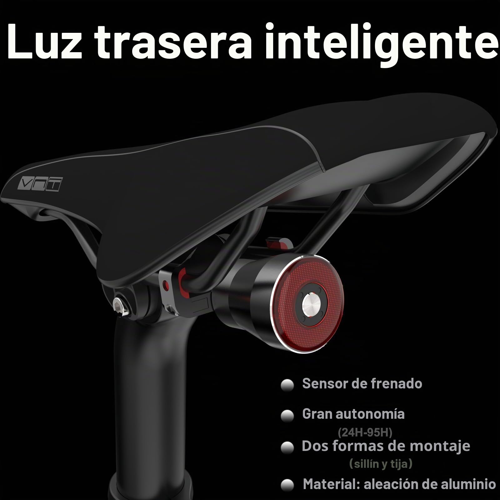 BIKIL Luces Bicicleta Delantera y Trasera y Soportes de Aluminio Luz Trasera Inteligente Luz Bicicleta Recargable USB C de 5000 mAh con indicador de Nivel de batería Linterna Bicicleta Potente led