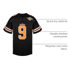 Bobby Boucher 9 The Waterboy Adam Sandler Movie Mud Dogs Bourbon Bowl Football Jersey (Black, X-Large)