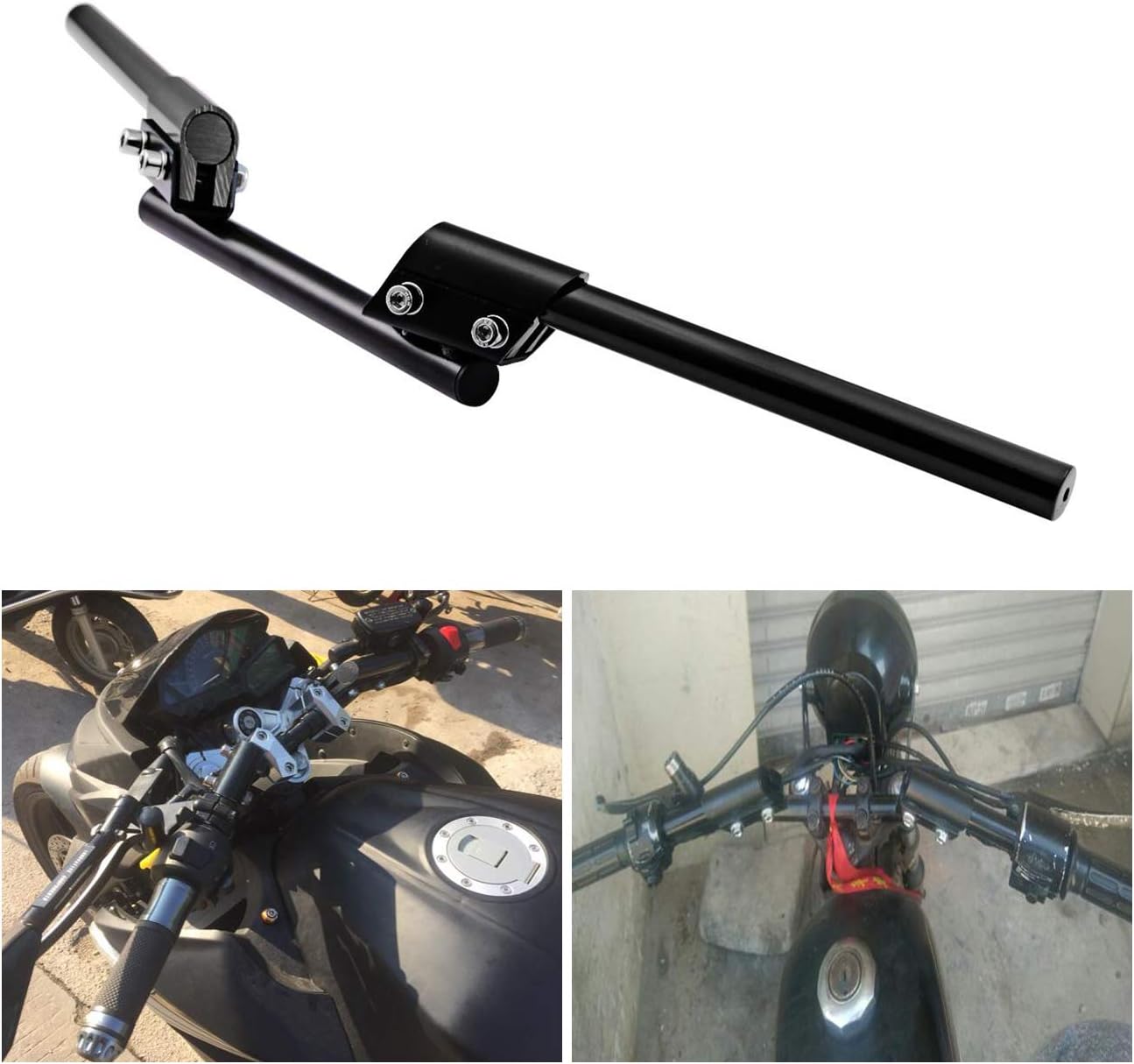 INNOGLOW Motorcycle Handlebar Adjustable 22mm 7/8" Motorcycle Sport Bike for Suzuki Kawasaki (Black)