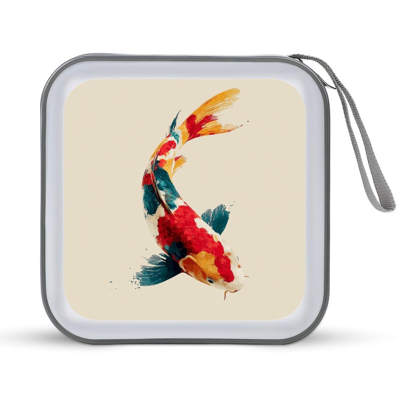 Jubonexis Vintage Fish Minimalistic CD Case DVD Storage Case Portable for Car Home Travel