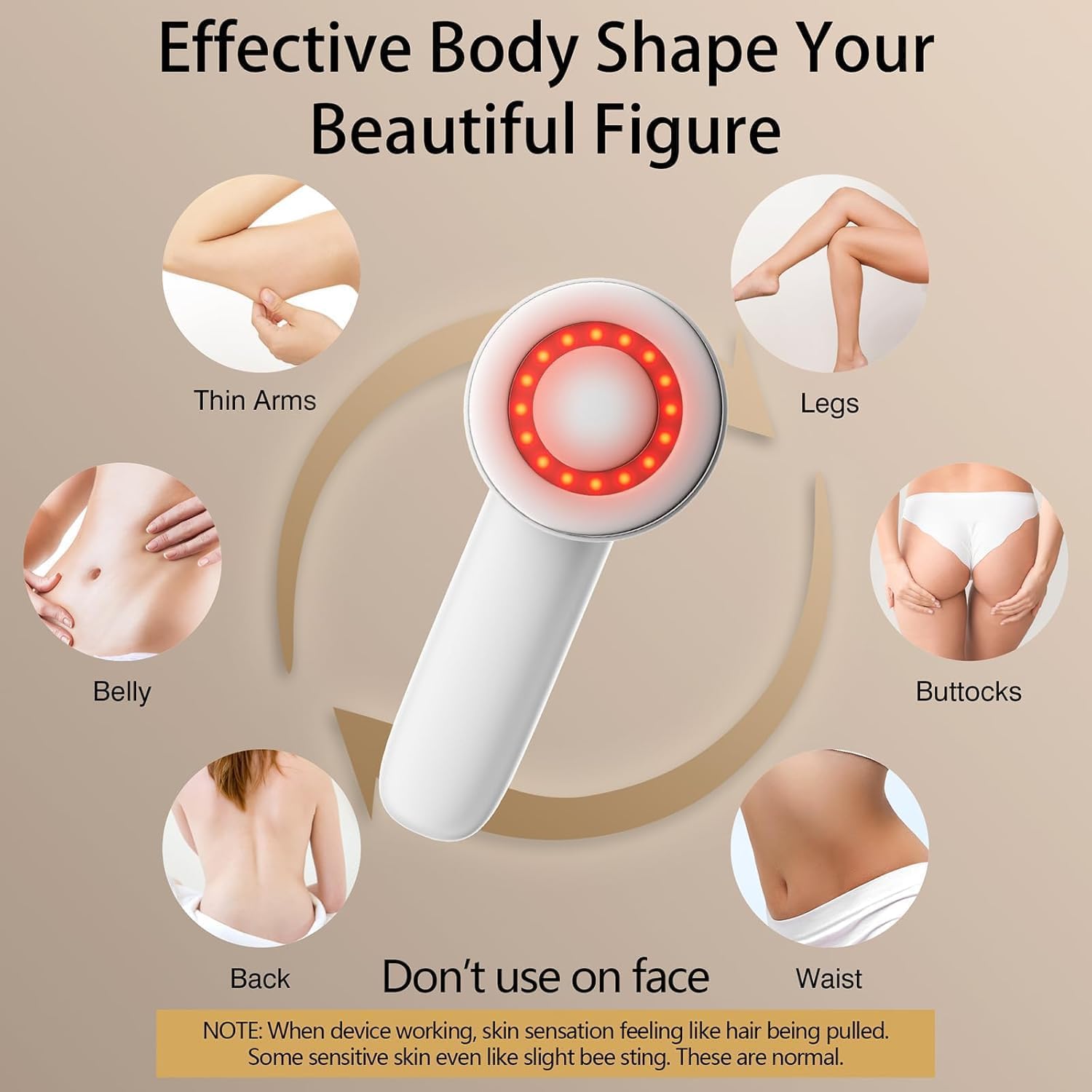 Appareil De Massage Anti-Cellulite Portatif, Machine De Sculpture Corporelle Professionnelle, 3 Modes Et 10 Intensités Réglables, pour La Graisse du Ventre, La Taille, Les Bras Et Les Jambes