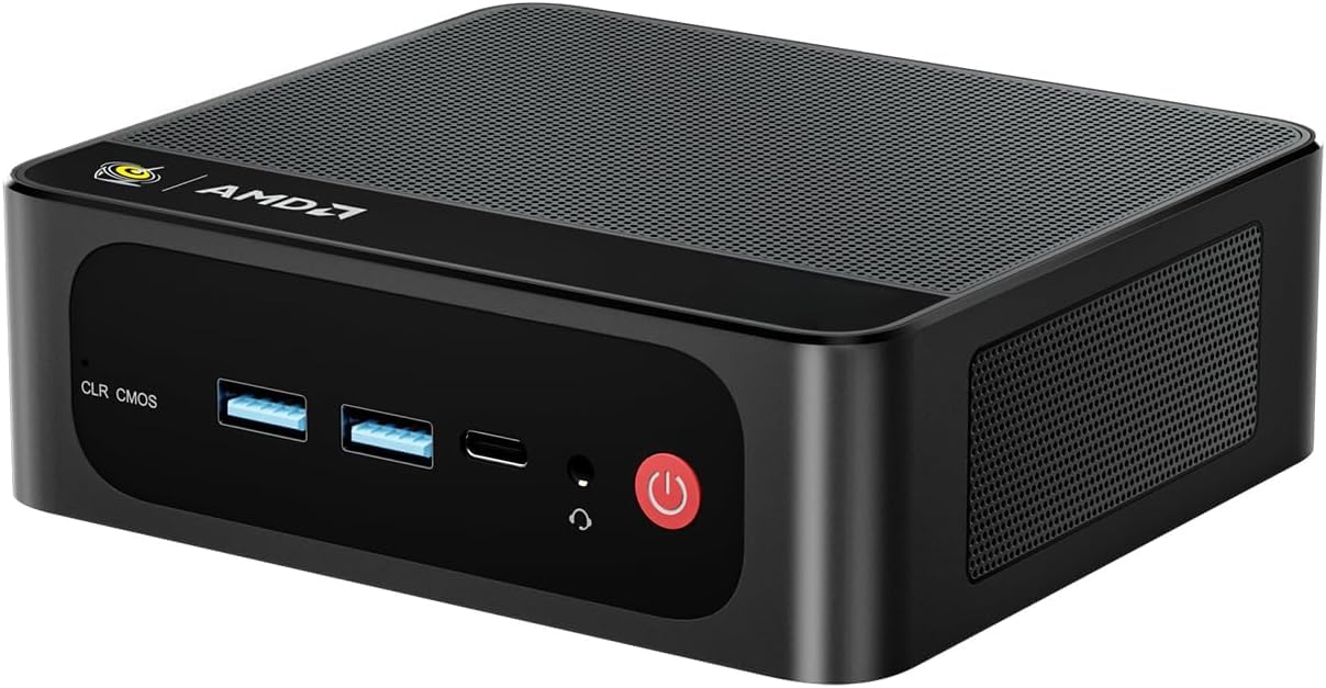 BeelinkSER5 Mini PC, AMD Ryzen 5 5500U 6 Cores 12 Threads up to 4.0GHz, 16GB DDR4 RAM 500GB M.2 NVMe SSD, Mini Computer Support 4K@60Hz Triple Display, BT5.2 Wi-Fi6, RJ45 2.5G(Upgraded)