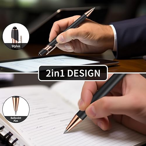 Miniatura 8 de Vebermo Bolígrafos personalizados con lápiz capacitivo, bolígrafos con nombre impresos personalizados con tinta negra, impresos con tu logotipo o