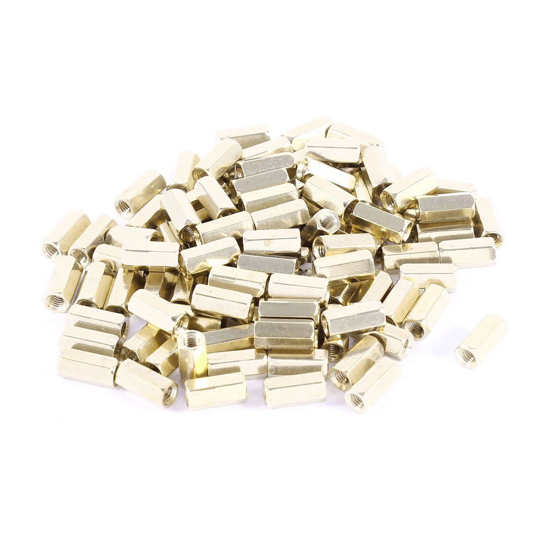 Uxcell Women's Copper Tone Sourcingmap 100 Pcs Hex Hexagon Nut Brass Standoff Spacer M3x10 M3 10Mm