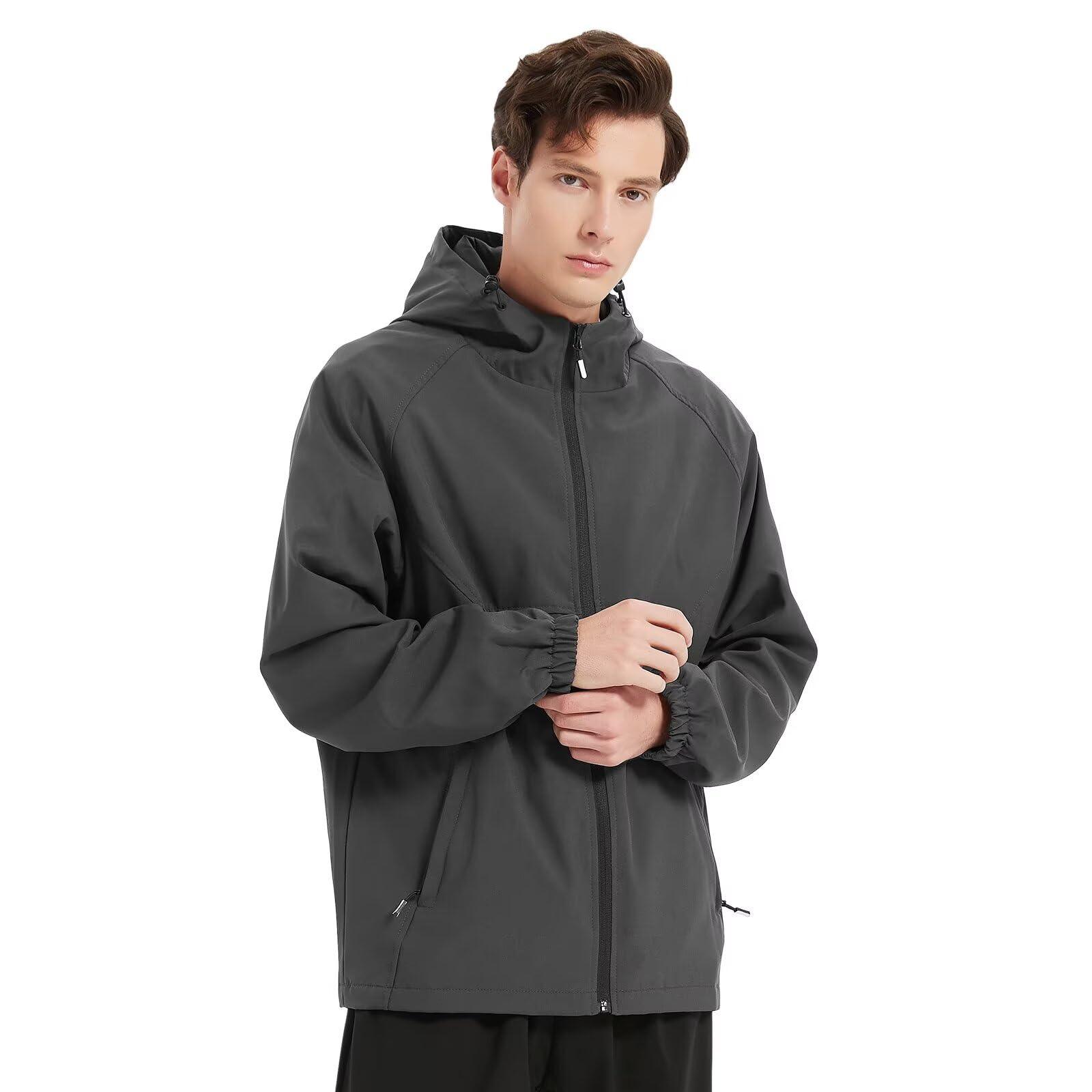 Amazon | [THREEGUN] ライトジャケット メンズ フード付き 大きい