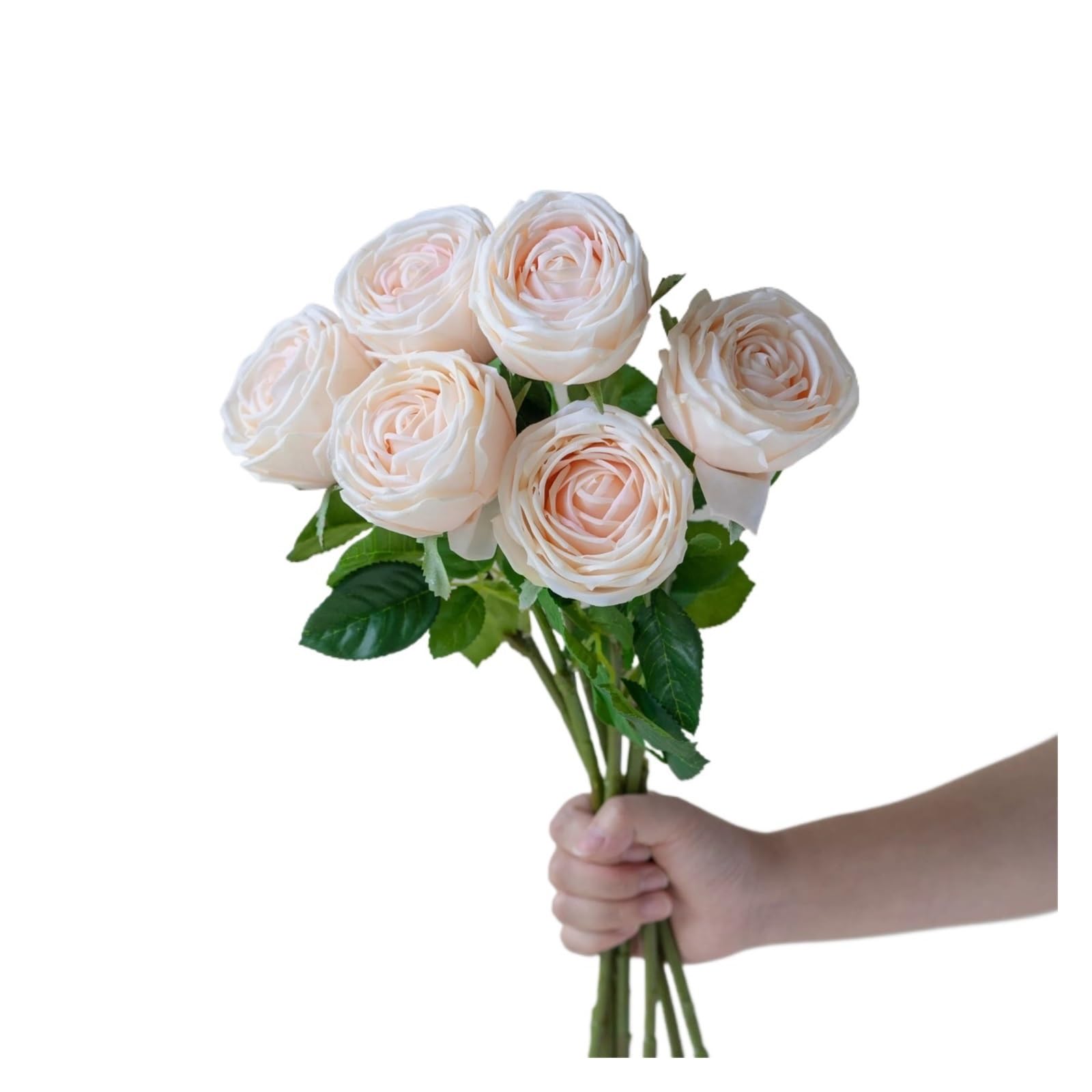 Casetlong 6Pcs Light Pink Bouquet Artificial Flowers Spring Wedding Flower Arrangement Party(Pink Champagne)