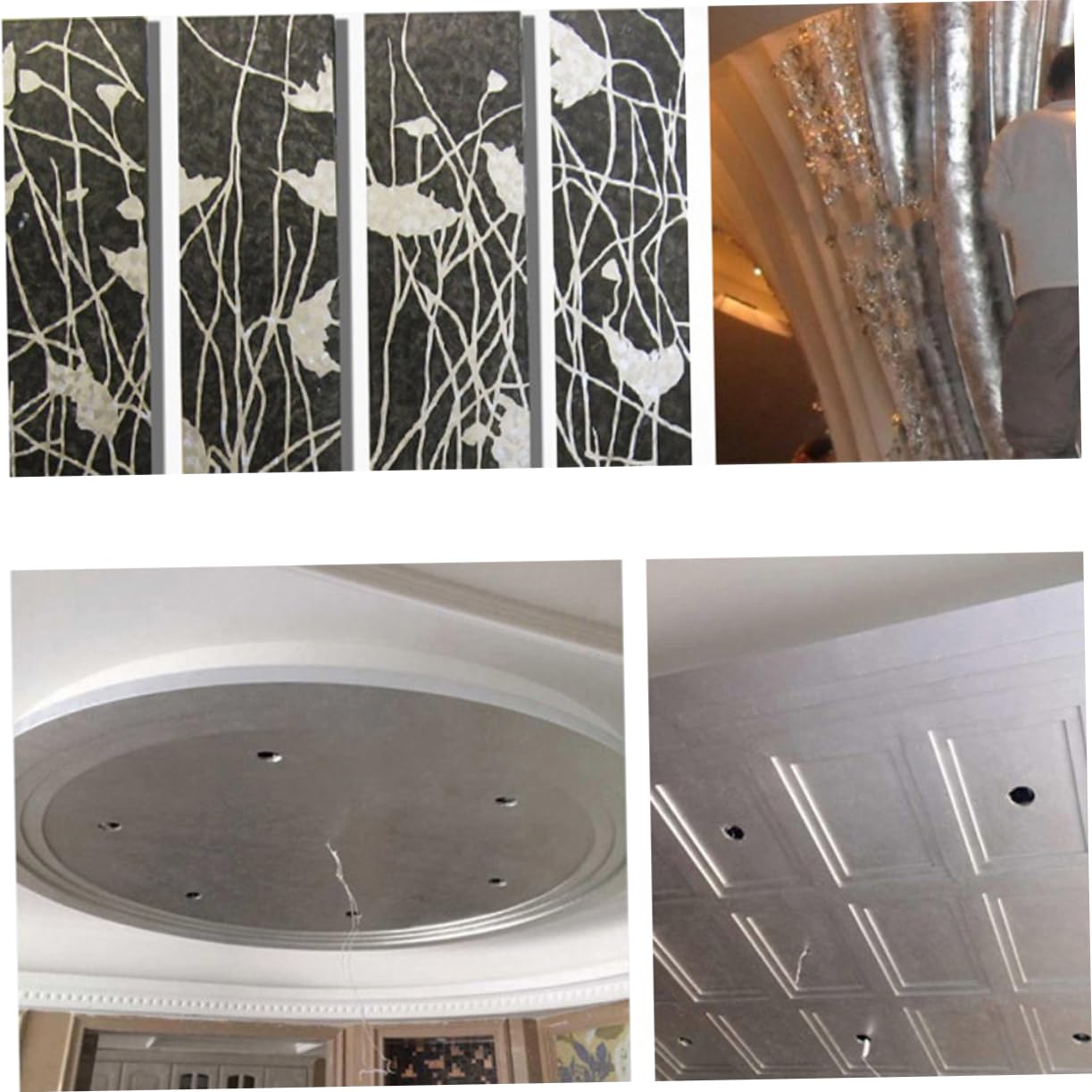 VILLCASE Gilding Imitation Leaf Stickers 3.5x3.5in Square Craft Foil 100pcs for DIY Decor