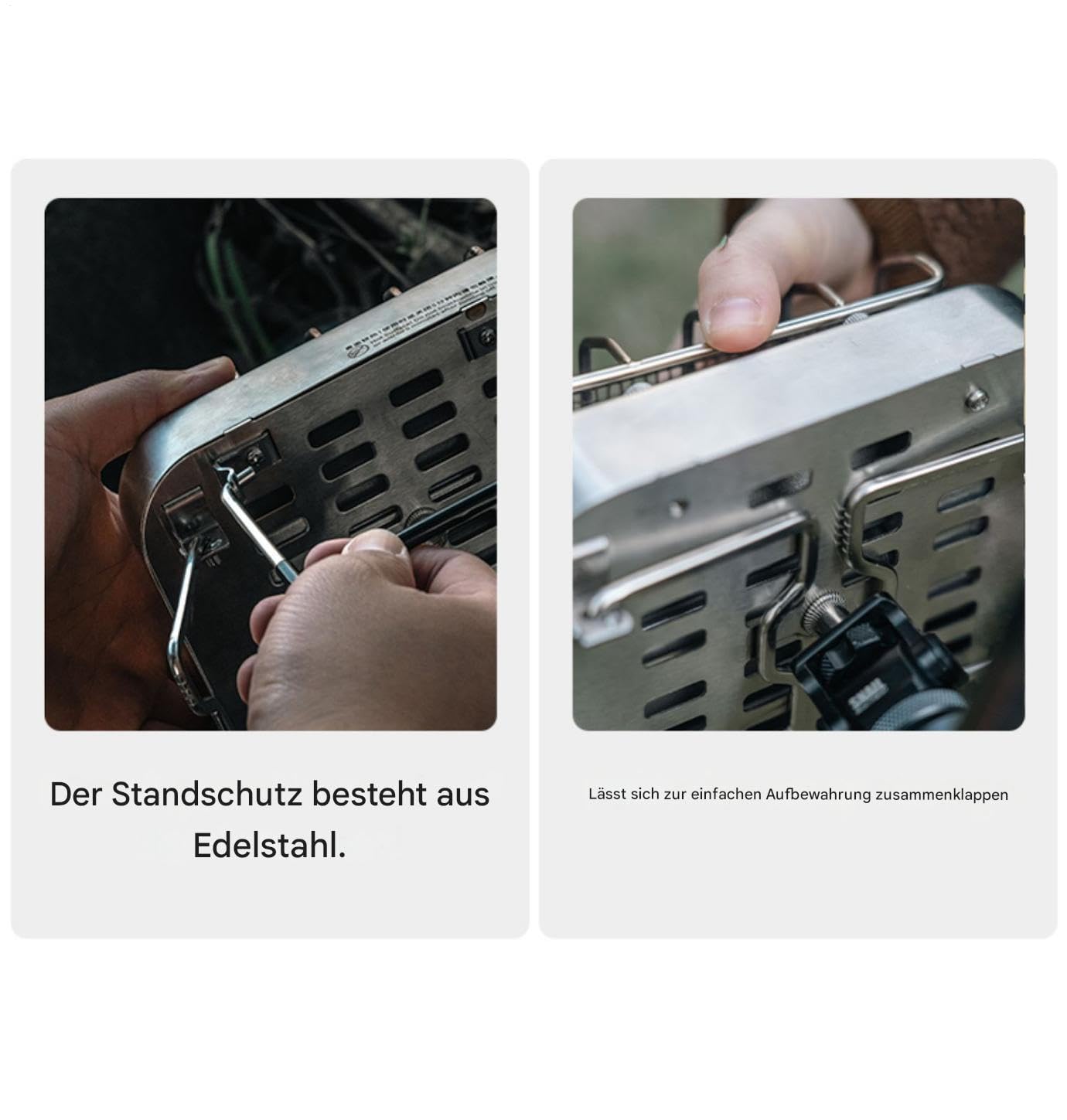 Heizgerät für Zelte und Camping - 2-in-1 Ofen aus rostfreiem Stahl - Tragbares Heizgerät für den Außenbereich - für Terrasse, Outdoor, 1-2 Personen, Wandern, Garage, Angeln und Wildlife