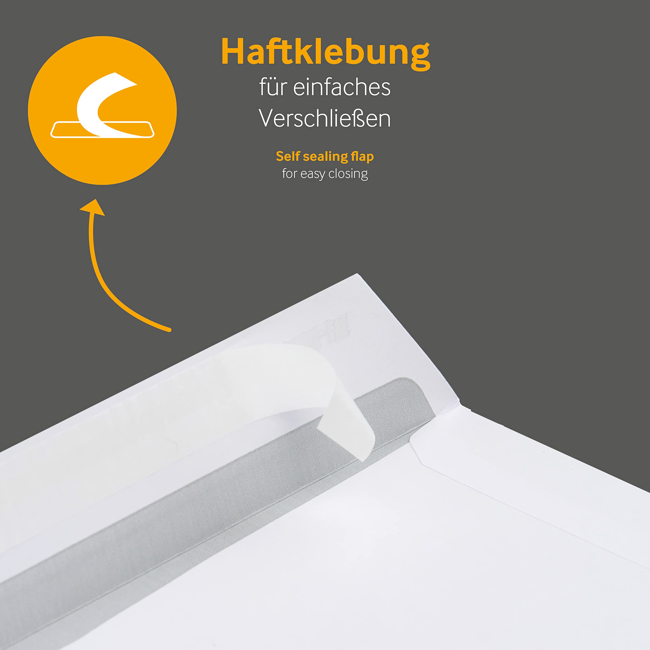 Versandtaschen DIN C4, 229 x 324 mm, ohne Fenster, 250 Stück, Weiß | Haftklebend, Gerade Klappe, 120 g/m² Offset, Blanke Briefhüllen