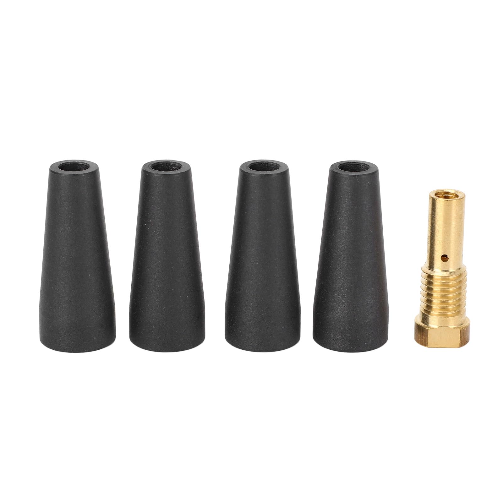 Respicefinem 4Pcs Premium PTFE Flux Core Gasless Nozzles And 1Pcs Brass Gas Diffuser Kit Ideal For Century FC90 80GL Easy Weld Ti Easy Flux Craftsman And Chicago Electric Welding