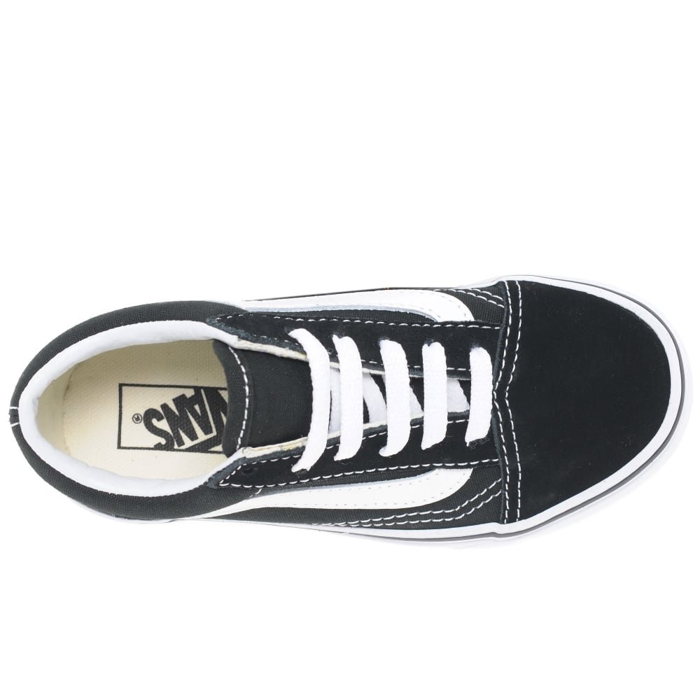 Vans Viejo Skool Niños Jóvenes Encaje Lienzo Zapatos 33 EU Black Suede/White