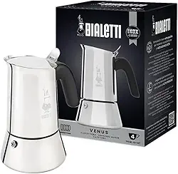 Cafeteira Bialetti Venus, aço inoxidável, 4 xícaras, prateada