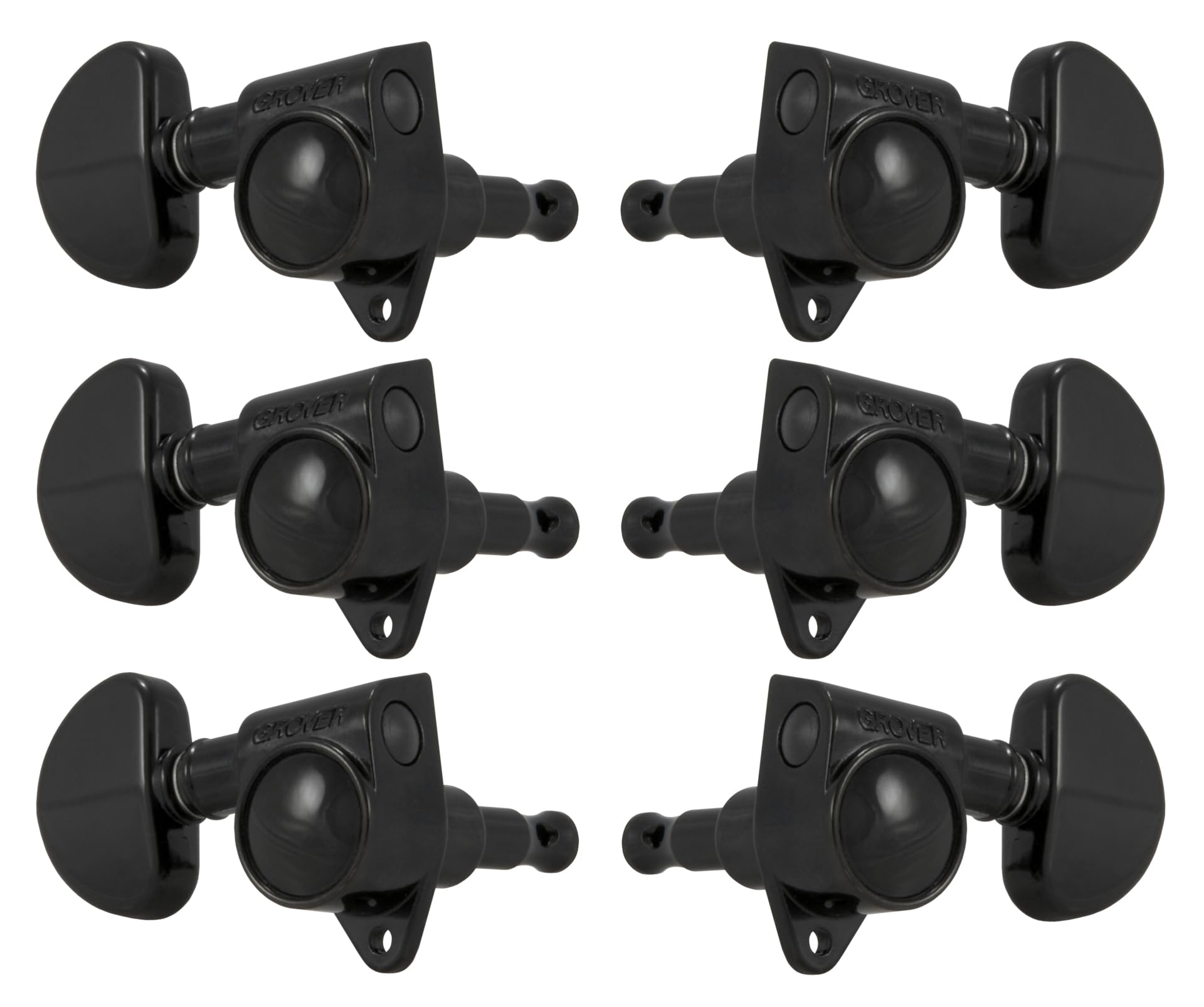 Grover 102-18BC Rotomatic 18:1 3 per Side Machine Heads, Black Chrome