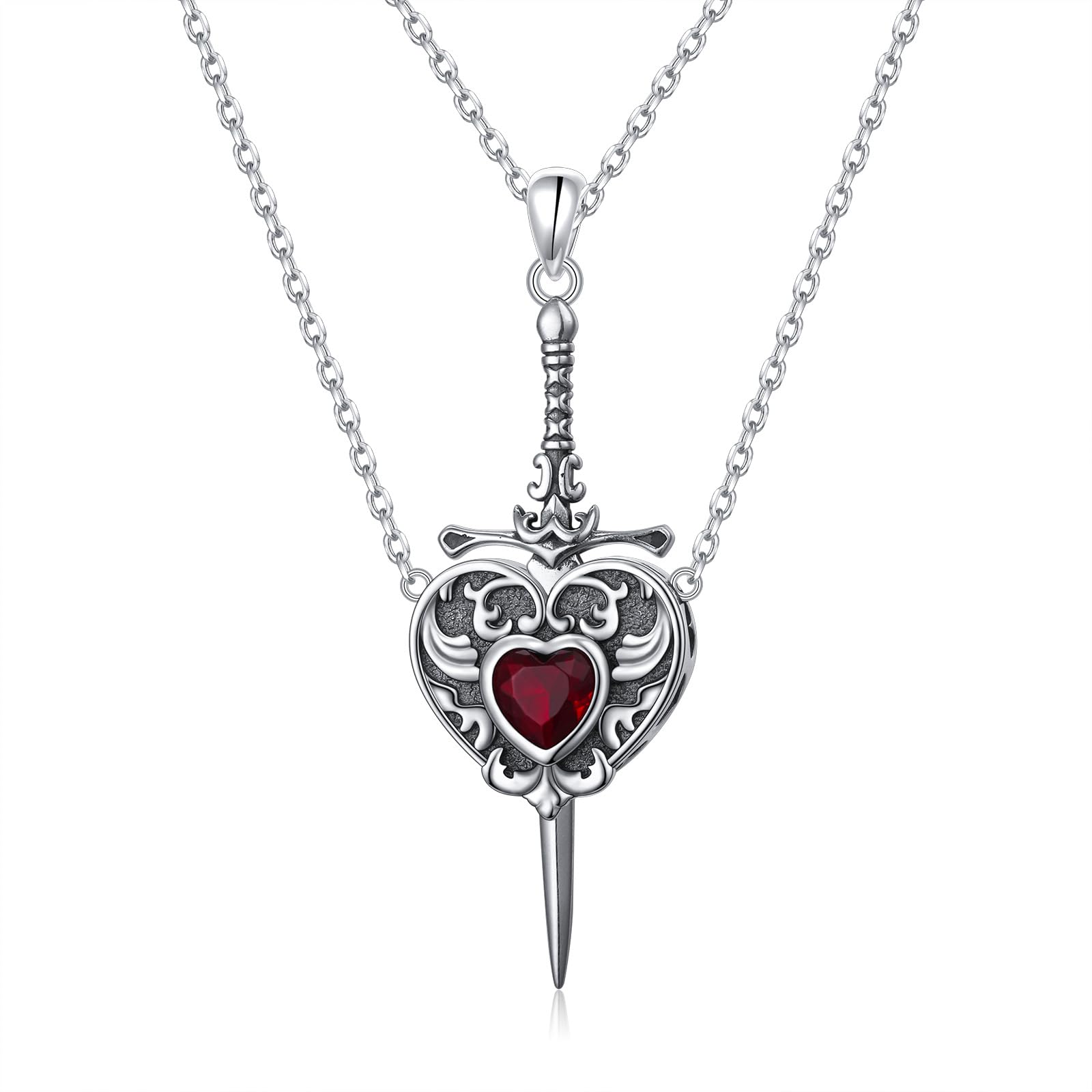 FLYOW Sun Moon Yin Yang Couple Necklace