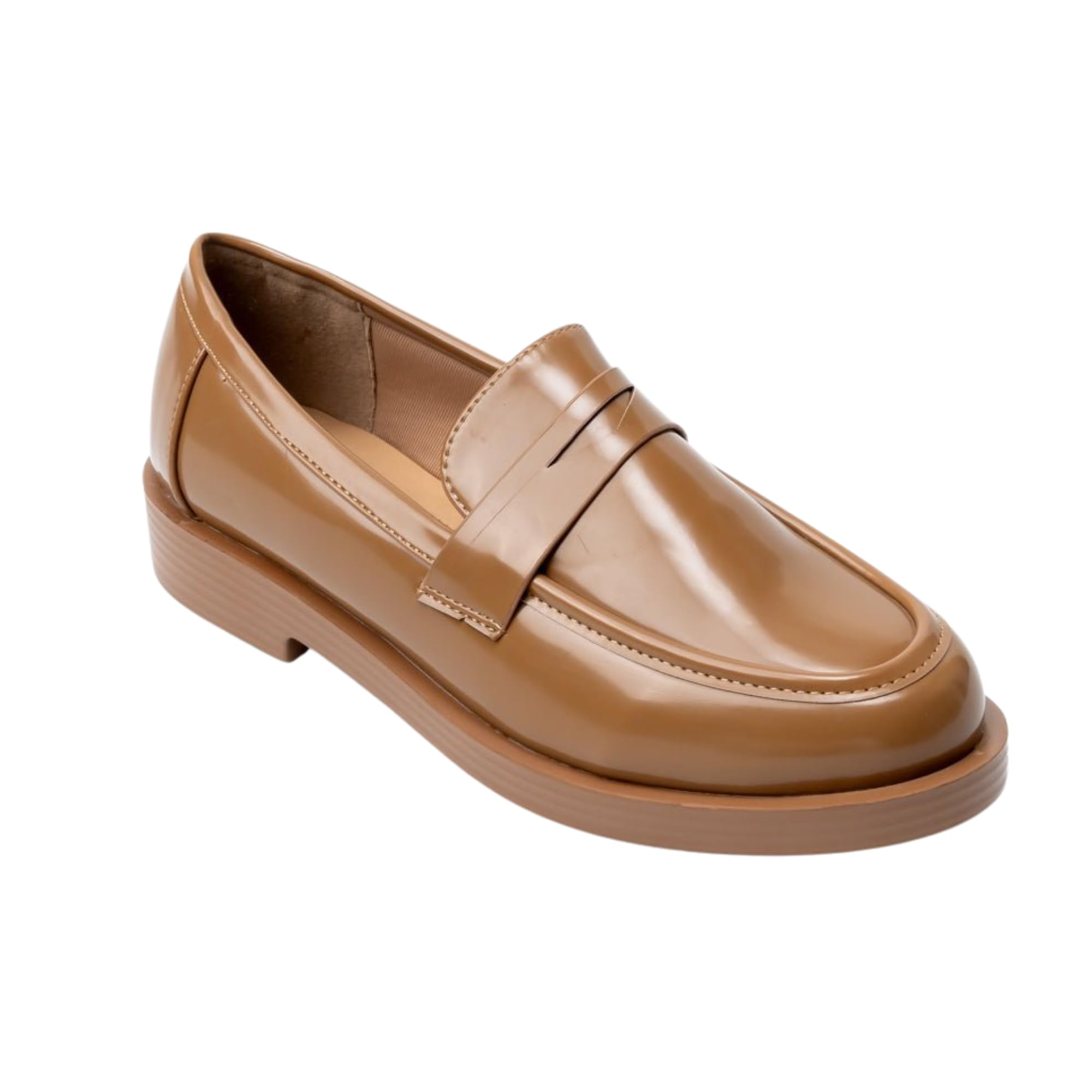 Penny Patent - Women's Khaki Loafers | Formal-picture-53